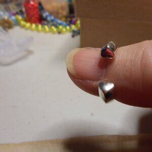 OPEN, HEART FINGER HUGGER, - heart ring, silver metal sz 7 NWOT